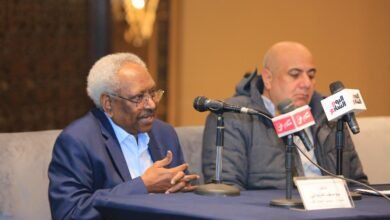 في المؤتمر الصحفي حول اللقاء الفكري للدورة السادسة عشرة لمهرجان المسرح العربي