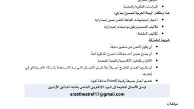 الهيئة العربية للمسرح ونقابة الفنانين الأردنيين تدعوان الكتّاب الأردنيين لتقديم مخطوطات مسرحية للنشر